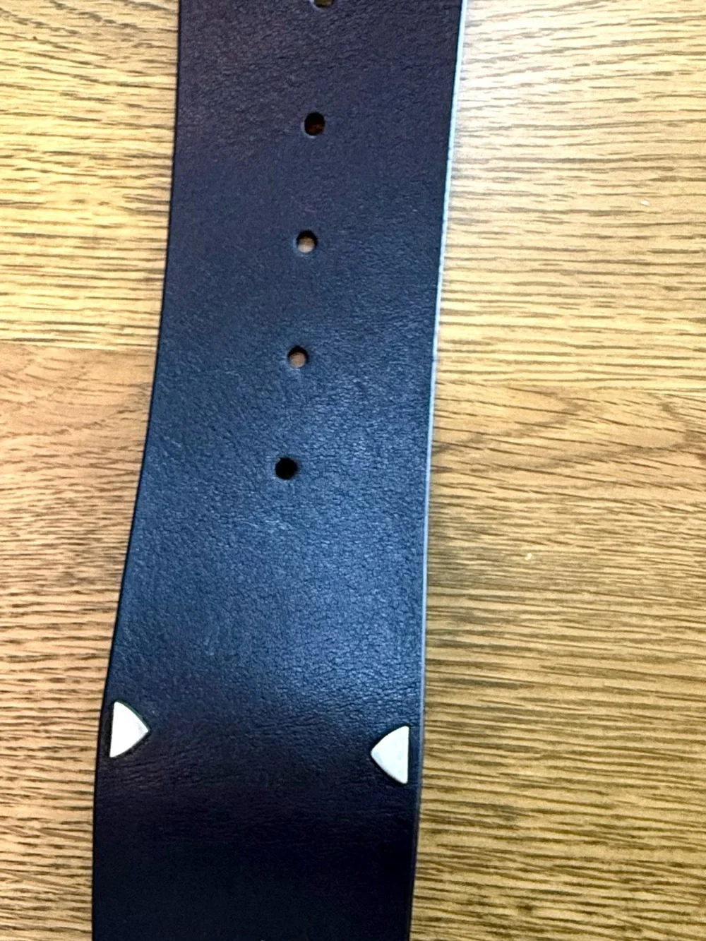 AllSaints Black Genuine Leather / Elastic Belt Silver Buckle Studded NWT
